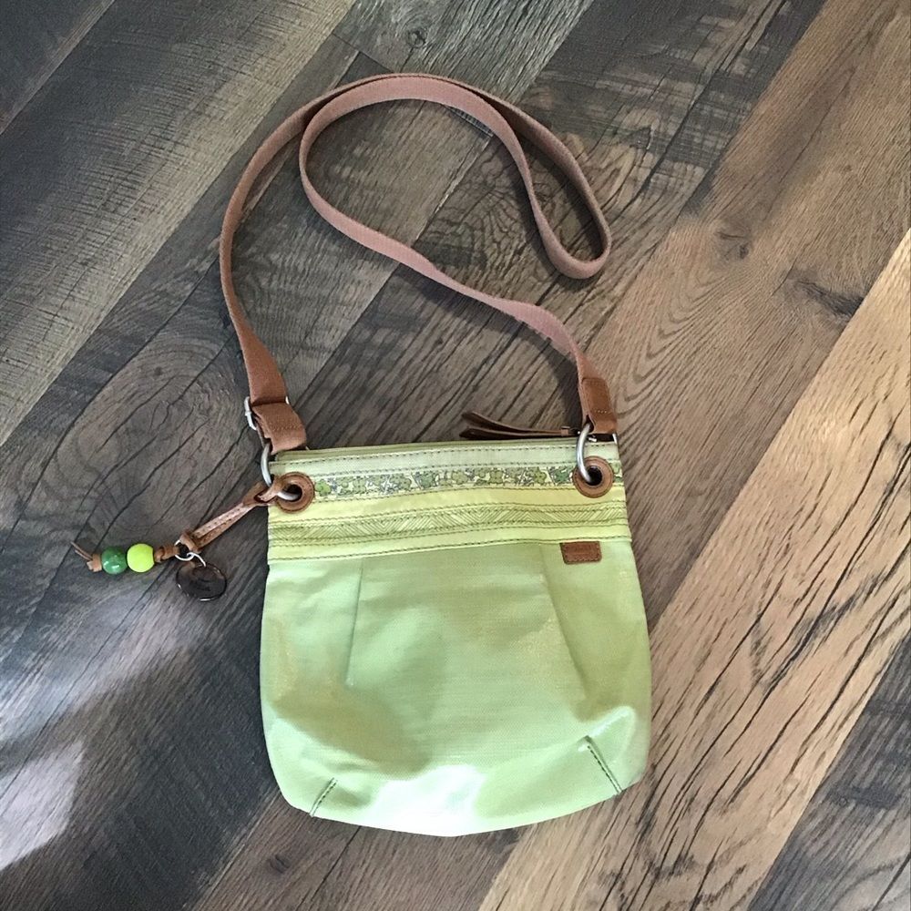 Fossil Key-Per Coated Canvas Green Crossbody Bag